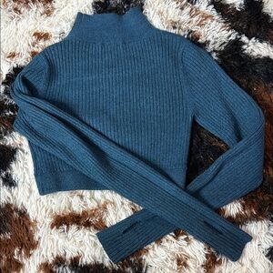 Wild Fable Blue Ribbed Turtleneck Sweater